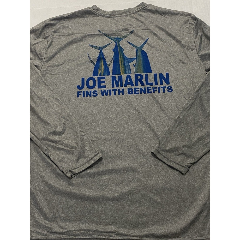 Joe Marlin Fins With Benefits Long Sleeve Fishing Shirt. Men's Large.
